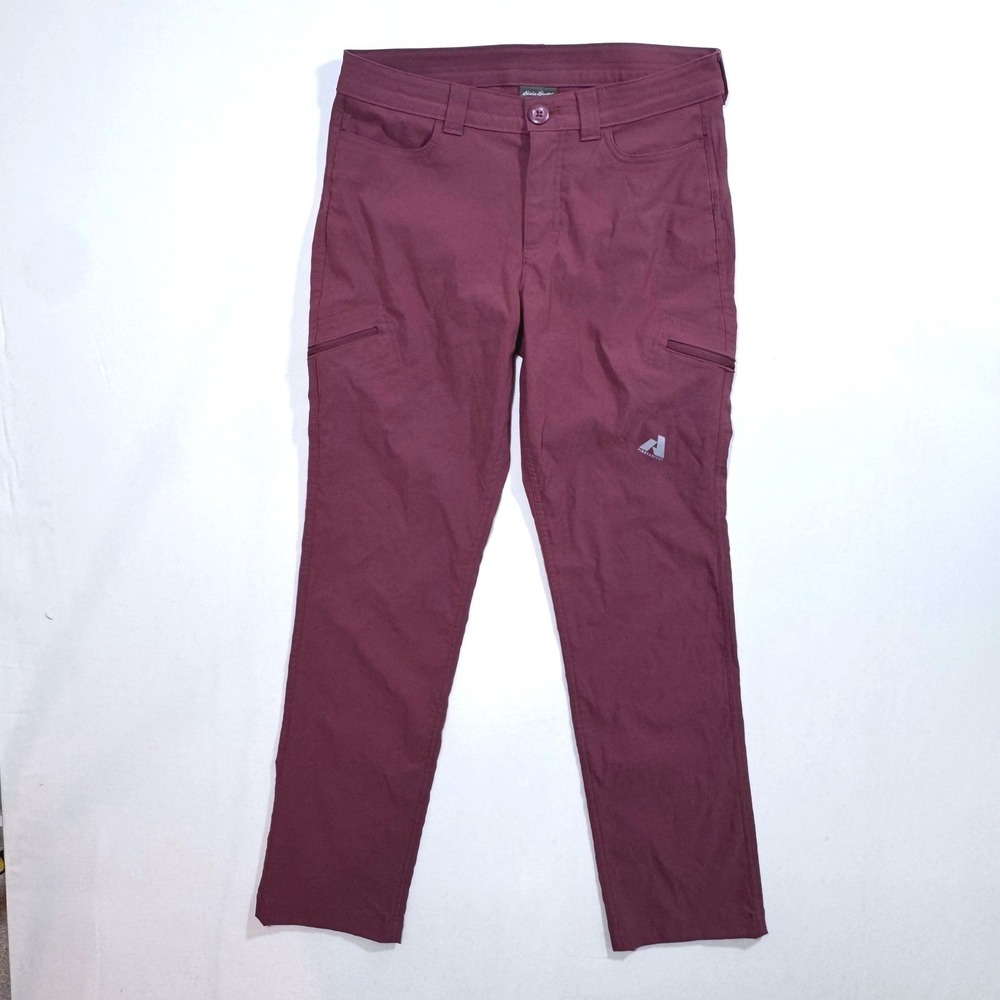 Eddie Bauer First Ascent Hiking Pants Women's 4 Burgundy Outdoor Granola Girl